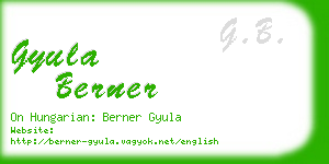 gyula berner business card